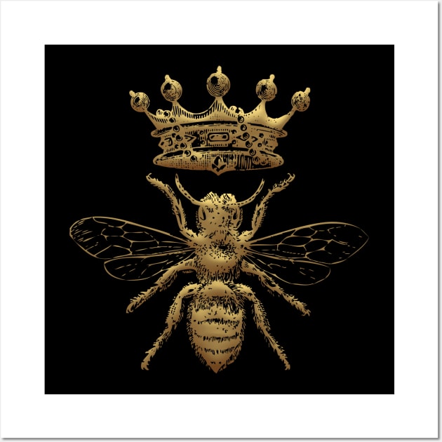 Queen Bee | Gold Queen Bee | Golden Queen Bee | Wall Art by Eclectic At Heart